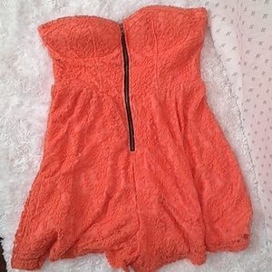 Material Girl Coral Lace Romper